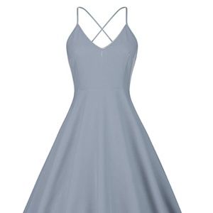 Elia Cher Women's Deep V Neck Adjustable Strap Backless Dress